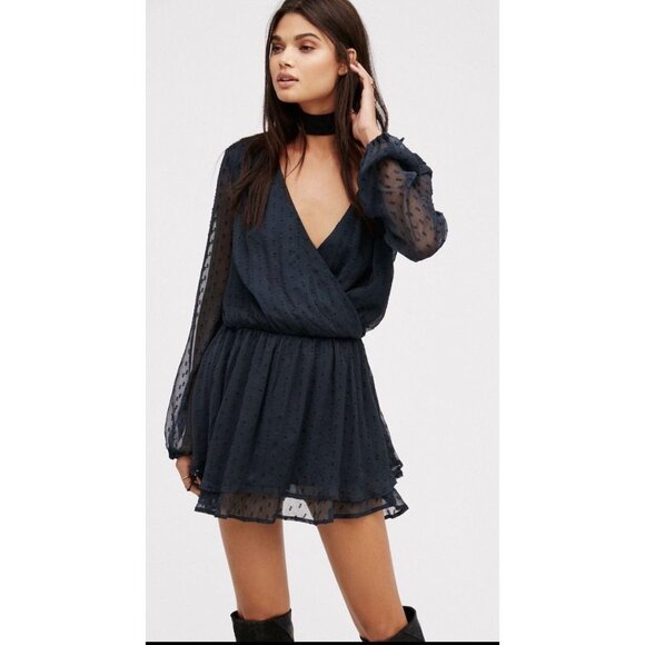 Free People Daliah Womens Mini Dress Mini Small - Picture 2 of 6